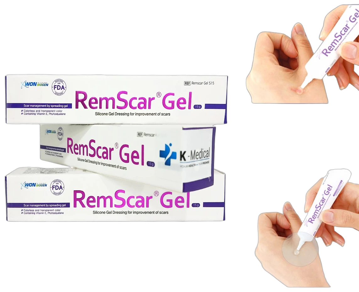 Gel Silicone mờ sẹo Remscar Gel - Hàn Quốc Wonbiogen giúp nhanh lành sẹo, hết thâm phục hồi da - ảnh sản phẩm nền trong suốt 1