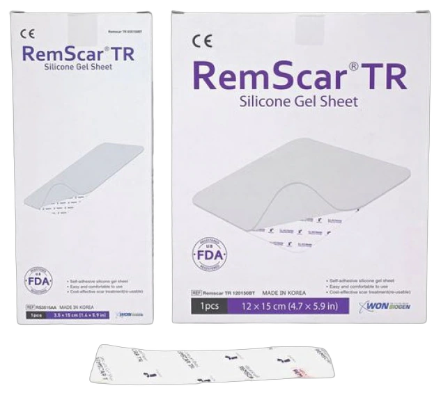 Miếng dán Silicone mờ sẹo Remscar Gel - Hàn Quốc Wonbiogen giúp nhanh lành sẹo, hết thâm phục hồi da - ảnh sản phẩm nền trong suốt 1