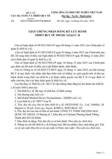 Document first page FIXTINE OSTEONIC