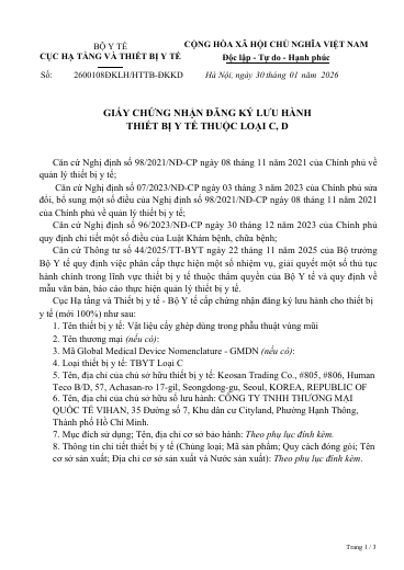 Document first page MISTI Mũi / Nasal