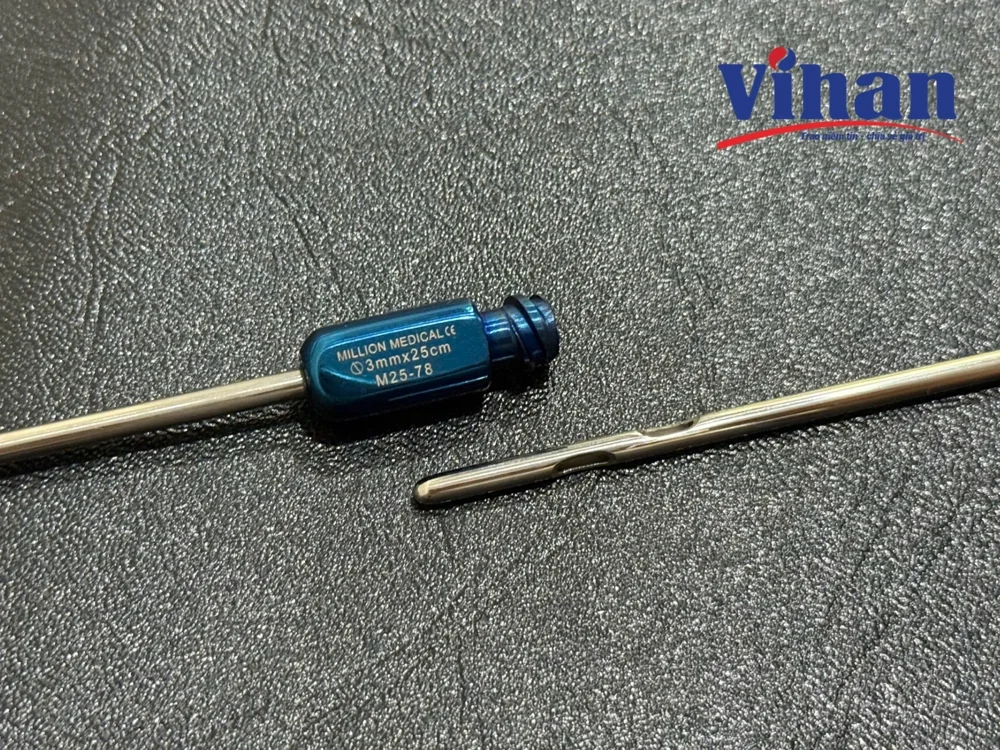 CÂY HÚT MỠ 3 LỖ 3MM x 25CM - ảnh tách nền từ nguồn gốc, phóng đại đầu hút có lỗ dẫn mỡ