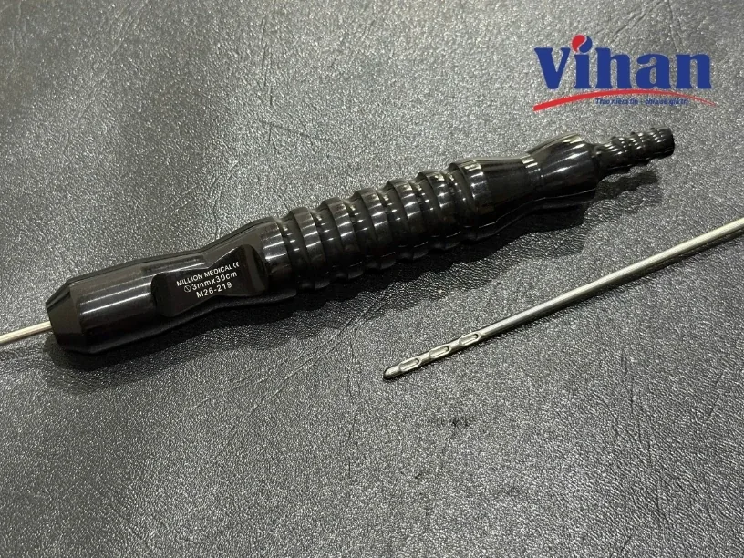CÂY HÚT MỠ 3mm x 30cm - ảnh tách nền từ nguồn gốc, phóng đại đầu hút có lỗ dẫn mỡ